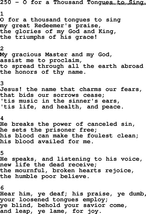 oton hymn lyrics|O FOR A THOUSAND TONGUES TO SING .
